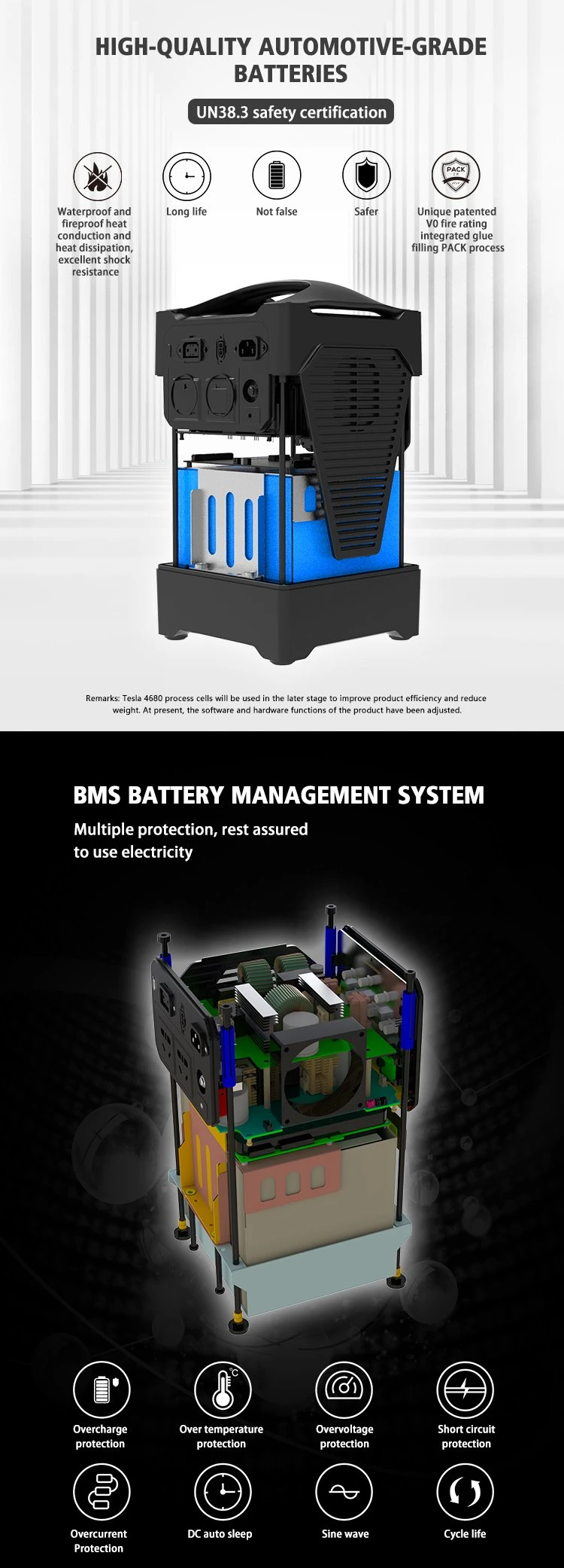 in Stockcs LCD Display AC700W Home Energy Storage System Solar Power Station