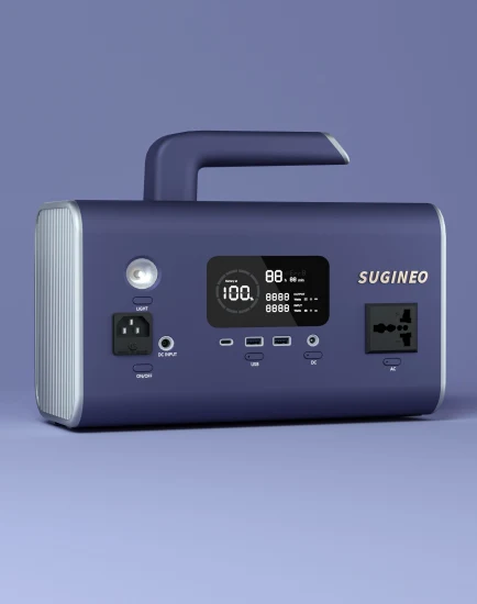 Sugineo 공장 가격 OEM ODM 힘 은행 역 600W 옥외 에너지 저장 이동할 수 있는 발전기 비상 충전기 100W 태양 전지판을 가진 휴대용 발전소